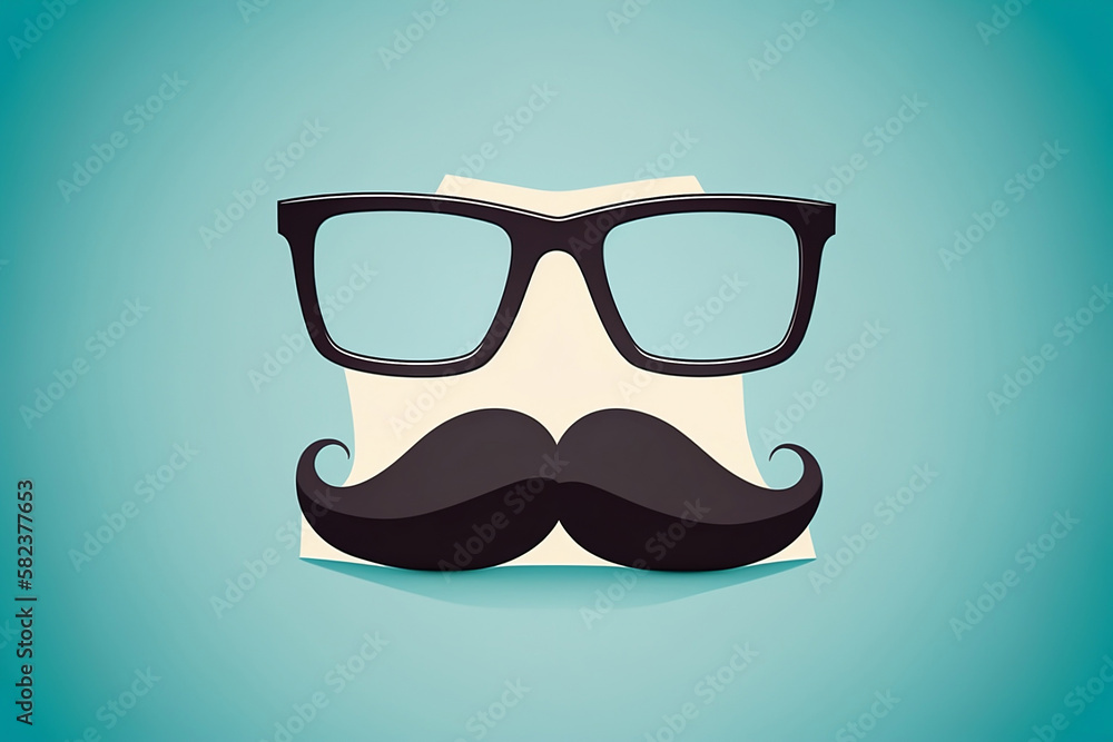 Overhead glasses, nose and mustache, April Fool's Day concept generated by Ai