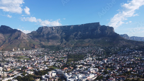 Aerial view of Table mountain, cape town 