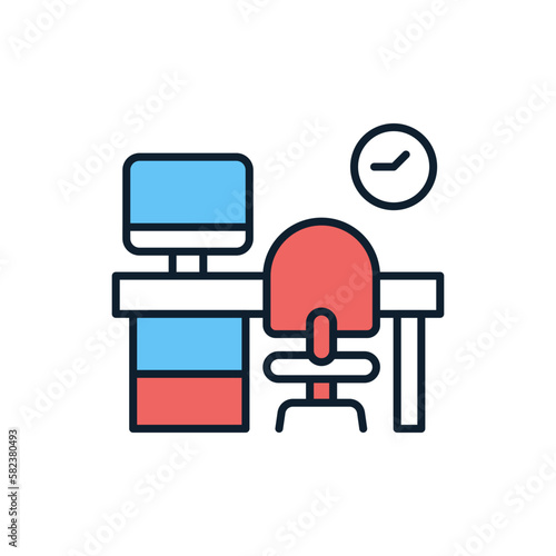Workplace icon in vector.  Illustration