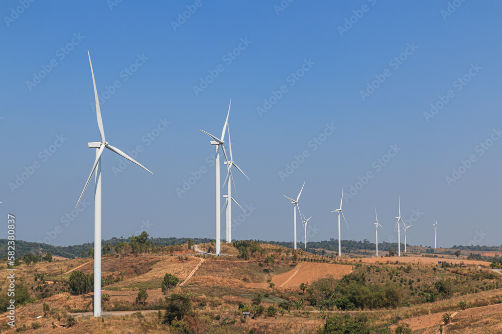 Turbines generating electricity ,from wind power for environmental,Clean energy Turbines generating electricity ,from wind power for environmental,Clean energy