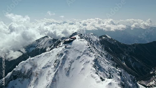 冬の八ヶ岳 ドローン空撮　赤岳④　日本の山　長野県