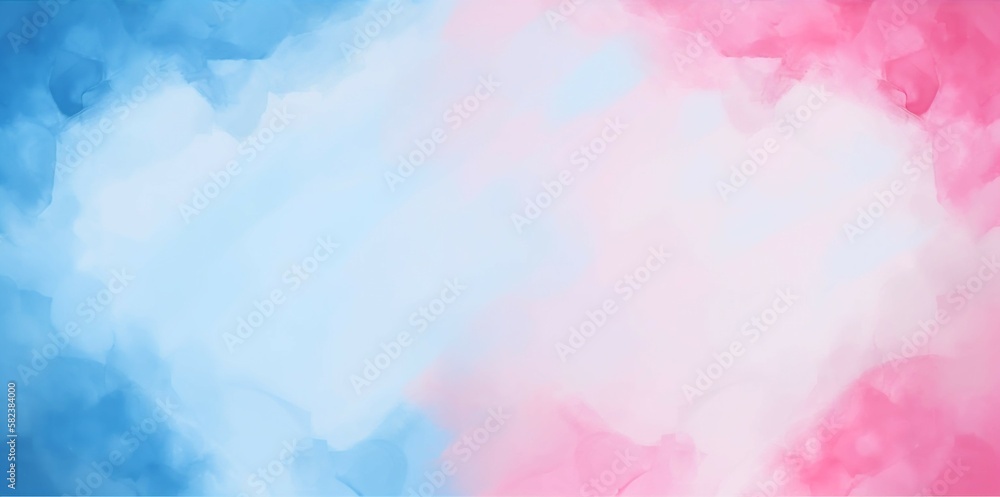 Blue and Pink Watercolor Background Generative Ai