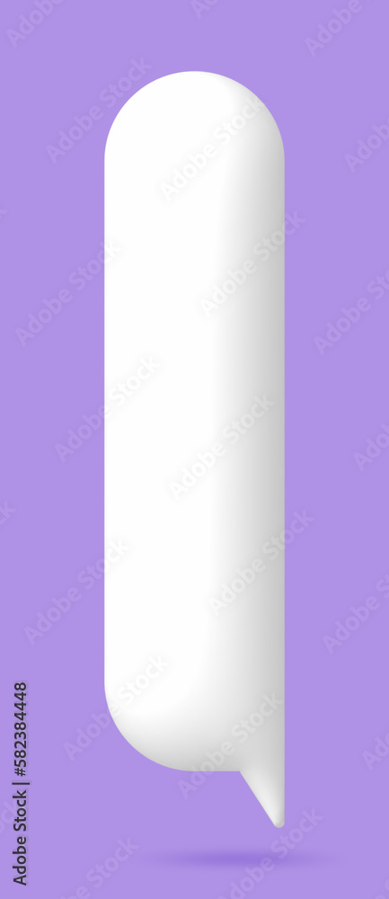 3D White speech bubble elements on Pale purple background, 3D rendering image, Clipping path Included. 3D White speech bubble elements on Pale purple background, 3D rendering image, Clipping path Included.