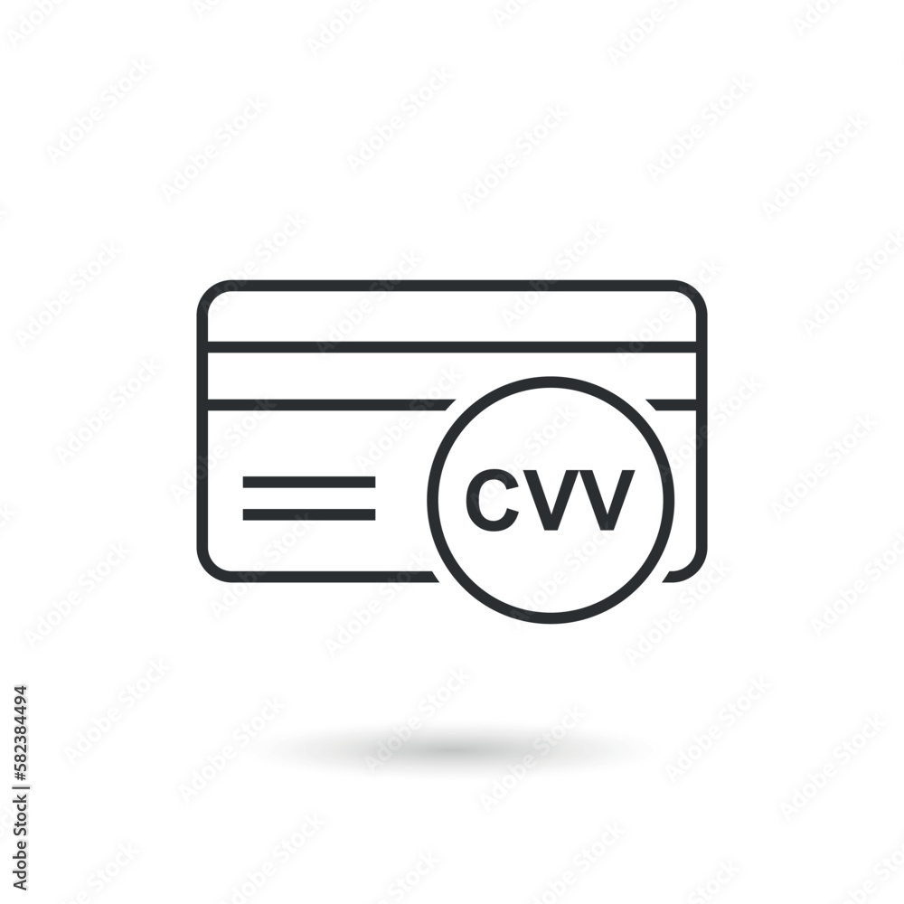 Credit card icon in flat style. CVV verification code vector illustration on isolated background. Payment sign business concept. Credit card icon in flat style. CVV verification code vector illustration on isolated background. Payment sign business concept.