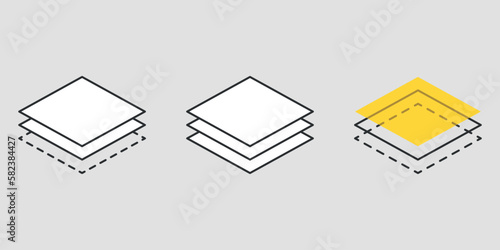 Layers stack icon in flat style. Fabric floor layer vector illustration on isolated background. Infographic label sign business concept.