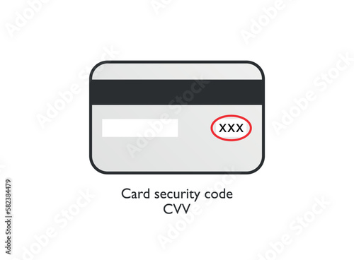 Credit card icon in flat style. CVV verification code vector illustration on isolated background. Payment sign business concept.