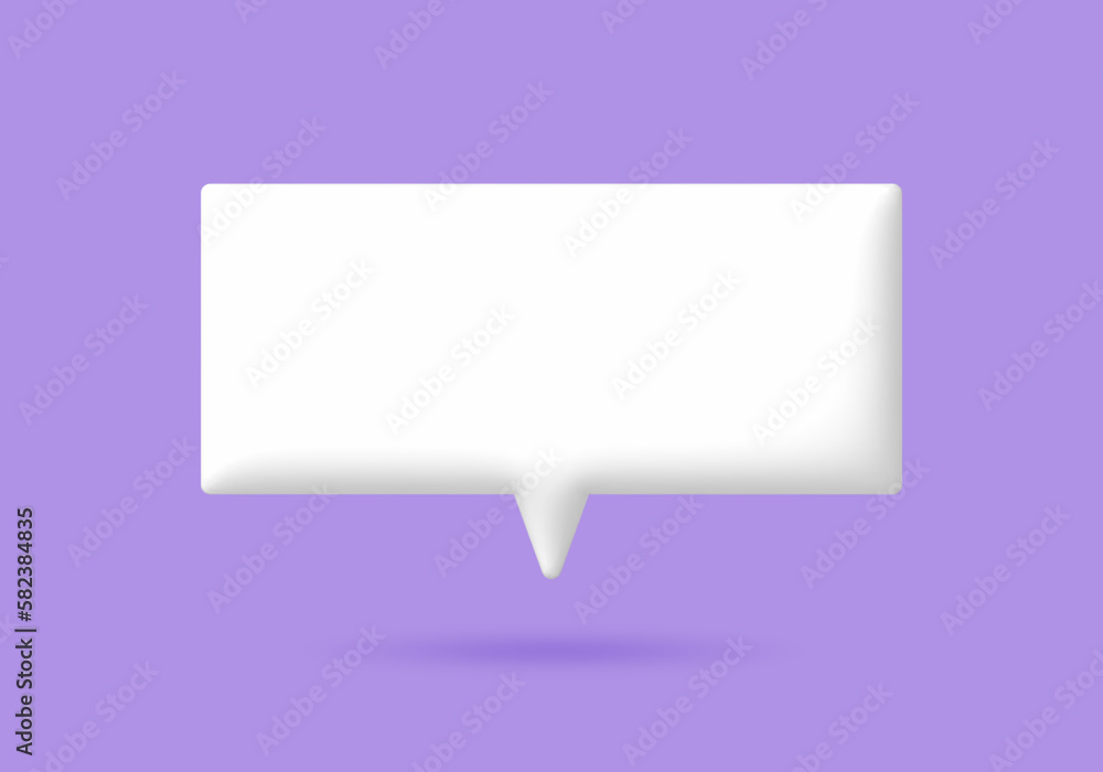 3D White speech bubble elements on Pale purple background, 3D rendering image, Clipping path Included. 3D White speech bubble elements on Pale purple background, 3D rendering image, Clipping path Included.