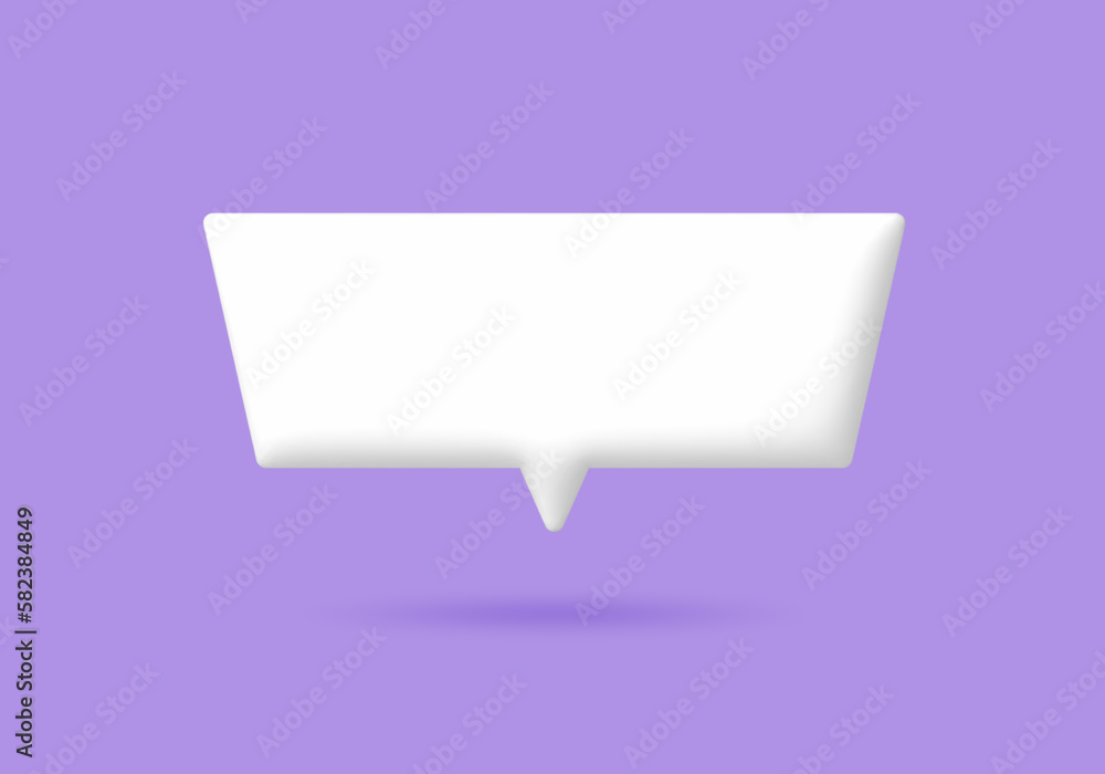 3D White speech bubble elements on Pale purple background, 3D rendering image, Clipping path Included. 3D White speech bubble elements on Pale purple background, 3D rendering image, Clipping path Included.