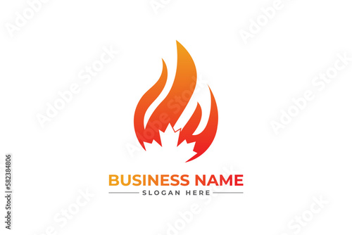 oil logo with maple HVAC, oil, gas, air condition and heating logo	