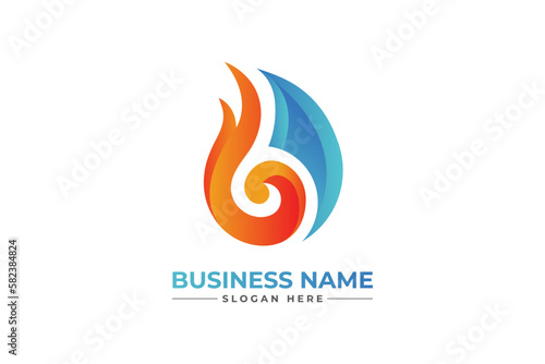 HVAC, oil, gas, air condition and heating logo	