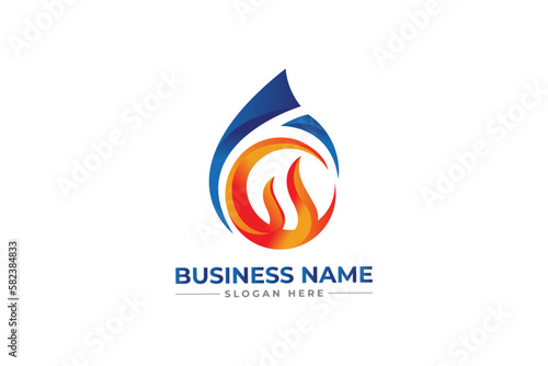 HVAC, oil, gas, air condition and heating logo	
