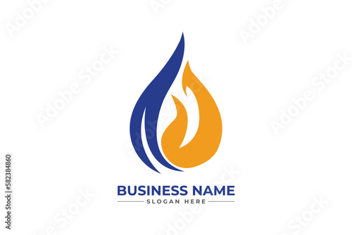 HVAC, oil, gas, air condition and heating logo	