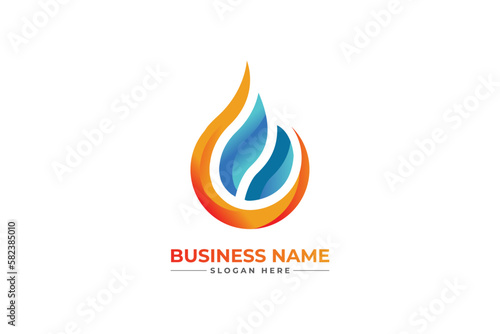 HVAC, oil, gas, air condition and heating logo	