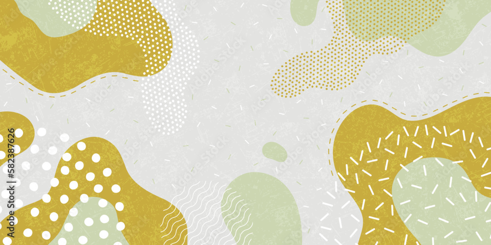 Cute doodle pattern background with abstract shapes. Modern vector pattern.