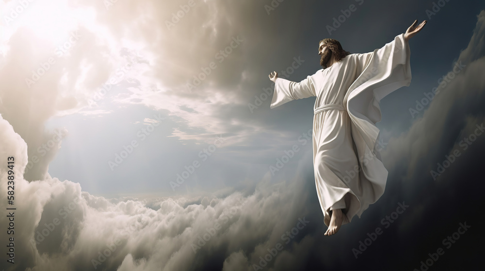 resurrection of jesus as ascending to the heaven, christian easter ...