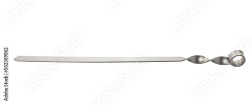 Metal skewer for barbecue. Isolated on a white background.