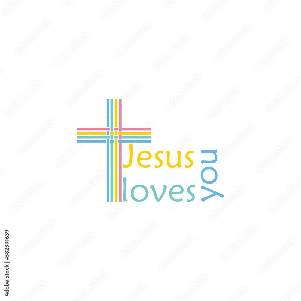 Obraz premium Jesus loves you sign isolated on white background