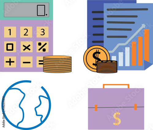 finance icons set