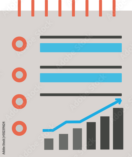 Notepad vector graphics. To-do list, infographic icon in flat style