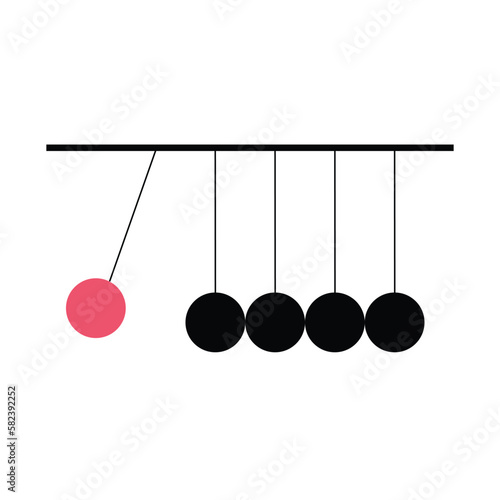 Newton's cradle red black icon vector illustration eps 