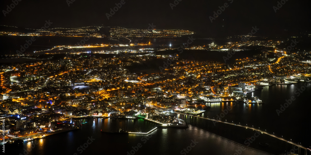 Fototapeta premium view of tromso at night