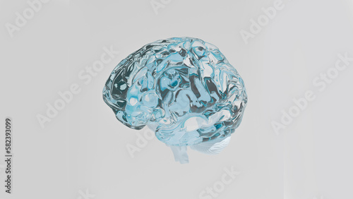 Brain Cristal 3d illustration render