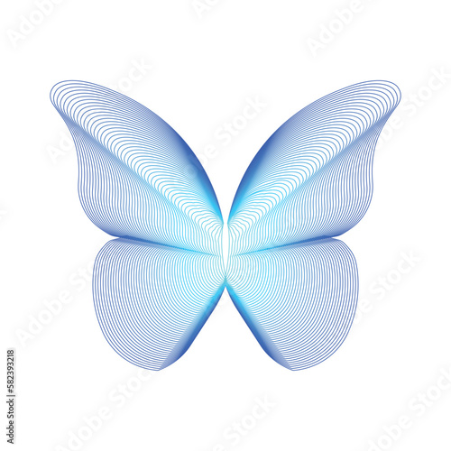 Concept of metaverse, virtual reality experience with abstract sphere, Shiny abstract butterfly futuristic wave vector illustration eps10 lines technology backgound