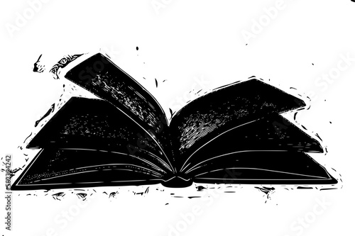 open book with black and white pages