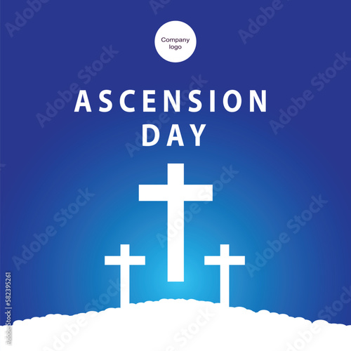 ascension day of jesus with illustration of cross symbol in center