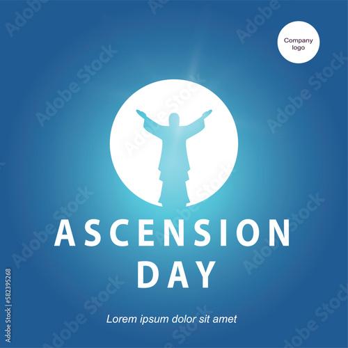 jesus ascension day with illustration of jesus statue inside circle