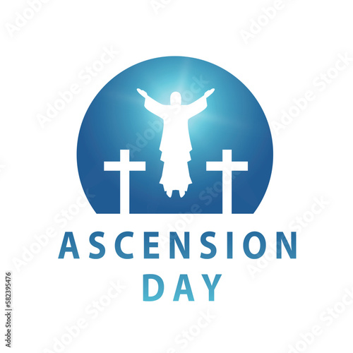 ascension day of jesus with simple design white background