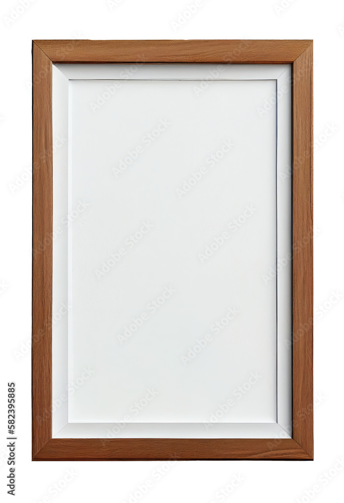 Rectangle wooden simple frame, Generative AI Rectangle wooden simple frame, Generative AI