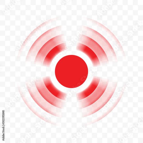 Throat pain or joint pain target red circle vector icon, pain localization spot of sore hurt and ache of toothache, stomach pain and headache
