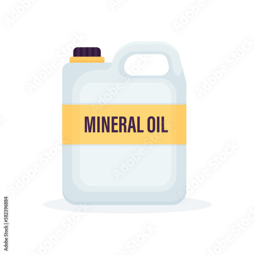 Big bottle of mineral oil isolated on white background vector illustration
