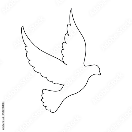pigeon icon vector outline line drawing illustration eps