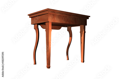 shape red antique table blue white background 3d rendering