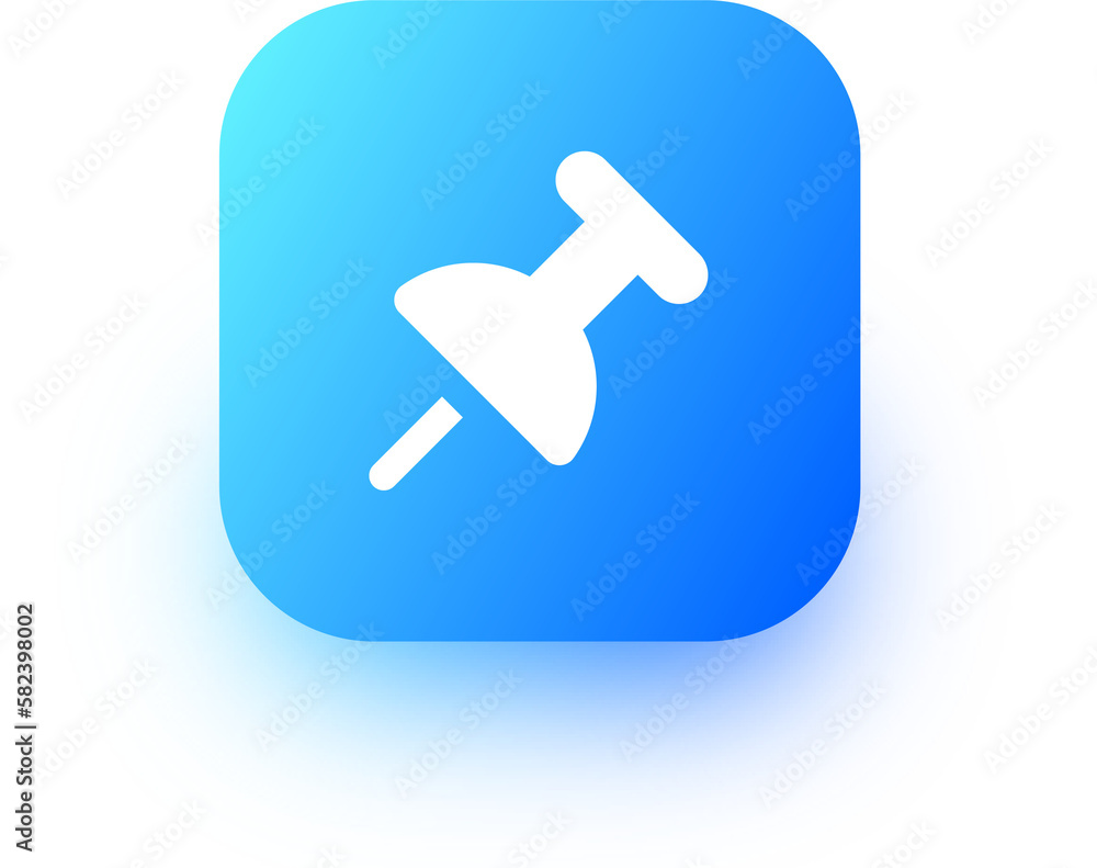 Push pin icon in square gradient colors. Thumbtack signs illustration. Push pin icon in square gradient colors. Thumbtack signs illustration.