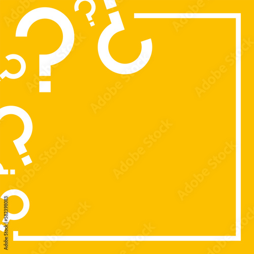 Square background with question mark illustration.