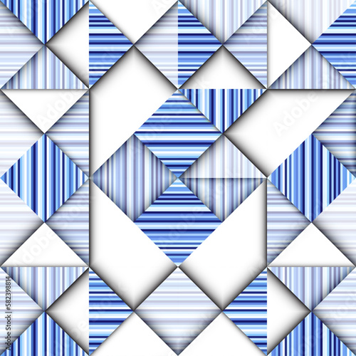 Geometric abstract pattern in low poly style. Seamless vector
