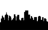 Silhouette of city and downtown with skyscraper isolated template