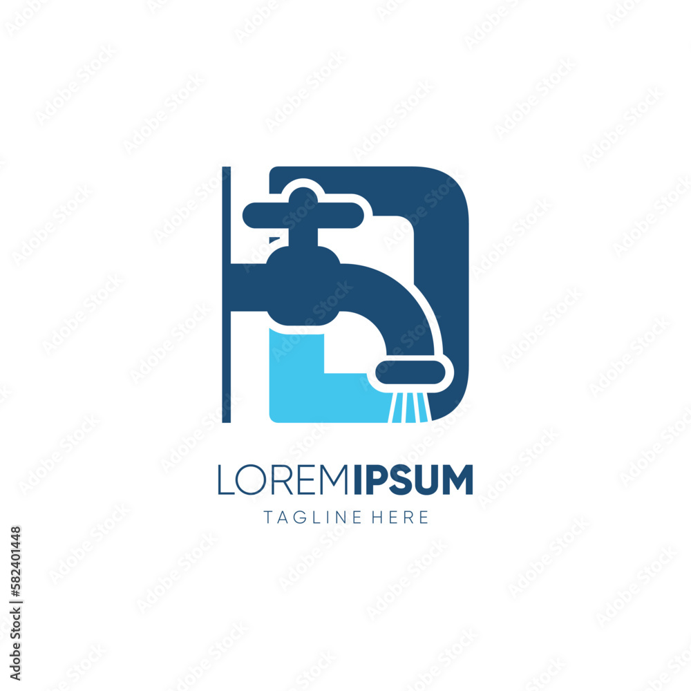 Letter D Initial Water Faucet Logo Design Vector Icon Graphic Emblem Illustration Letter D Initial Water Faucet Logo Design Vector Icon Graphic Emblem Illustration