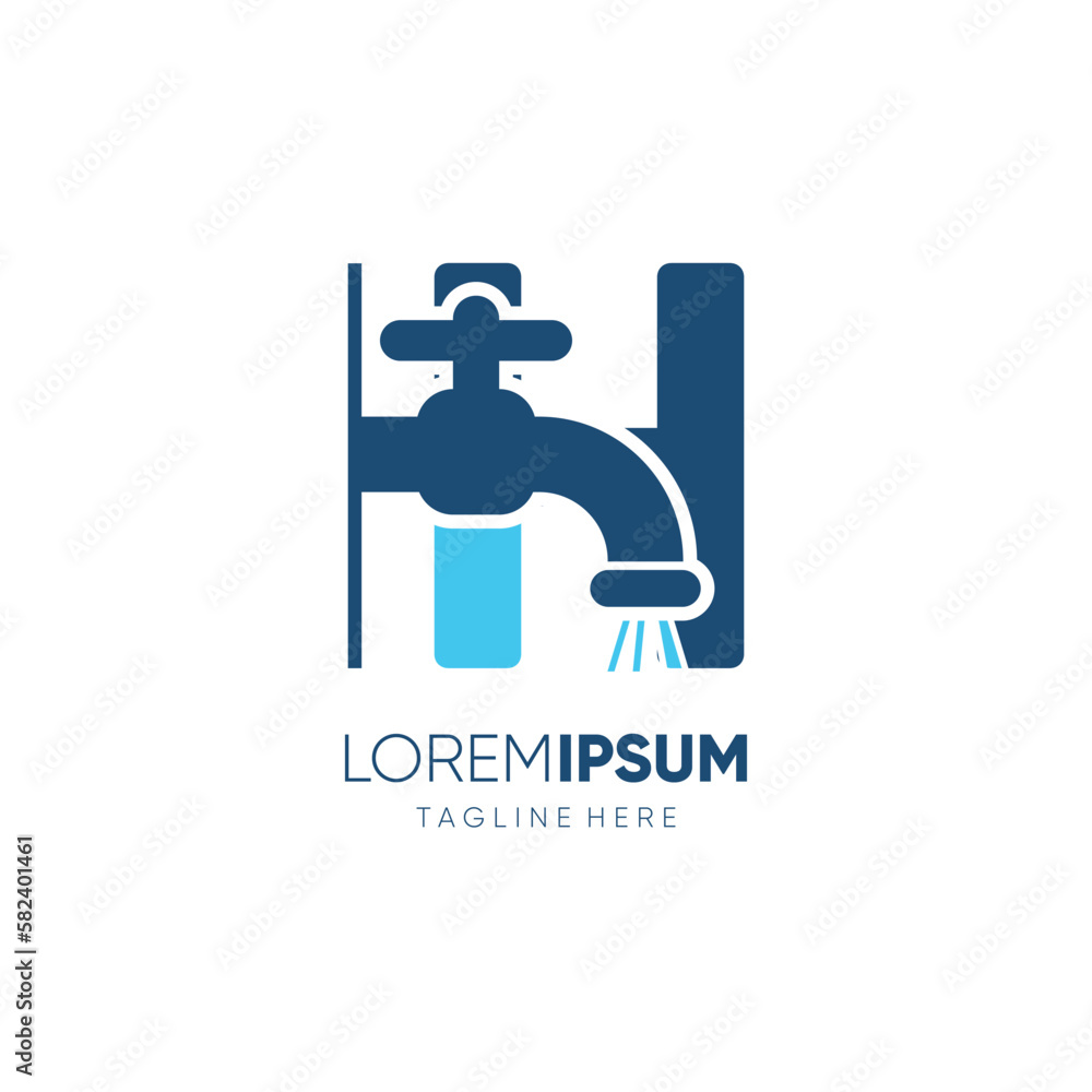Letter H Initial Water Faucet Logo Design Vector Icon Graphic Emblem Illustration Letter H Initial Water Faucet Logo Design Vector Icon Graphic Emblem Illustration