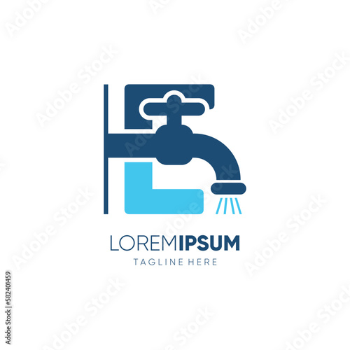 Letter E Initial Water Faucet Logo Design Vector Icon Graphic Emblem Illustration © HendraGuns11
