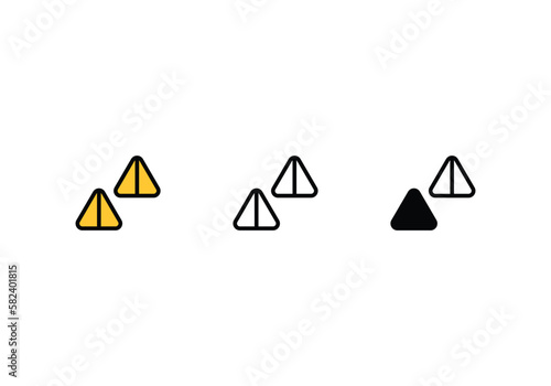 samosa icons set with 3 styles, vector stock illustration


