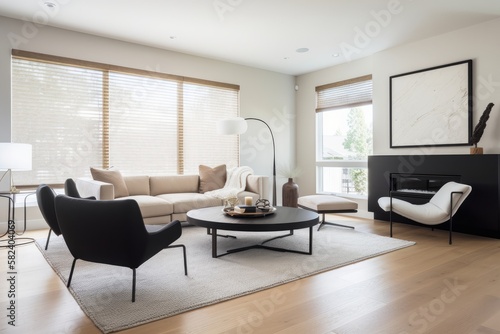 Stylish living room interior design concept