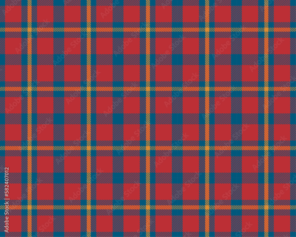 Obraz premium Red and blue plaid for fabric or paper work.Vector illustration.