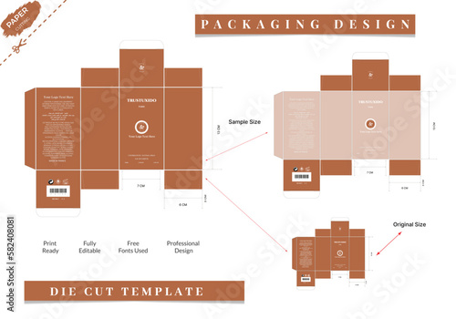 Box, Packaging Die Cut Template For perfume Product with Box dies line frames and Design elements, vector design.