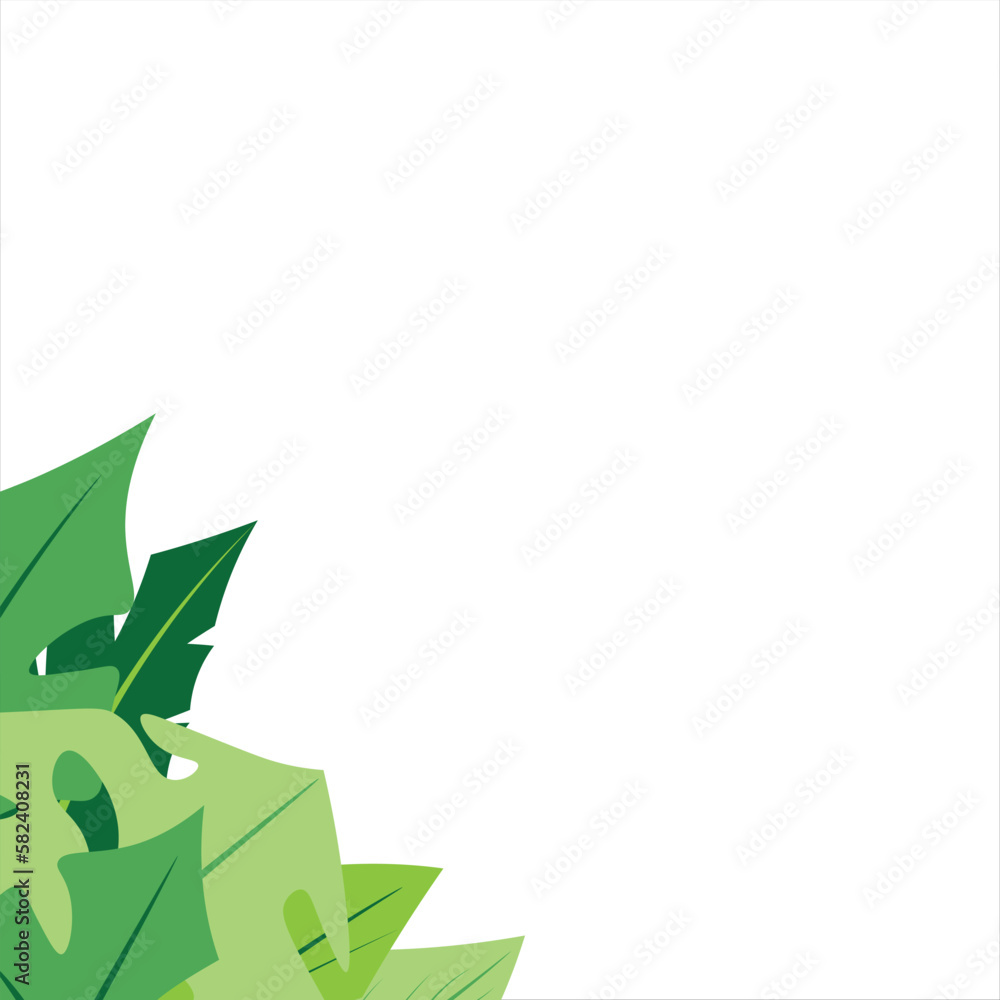 Obraz premium Green Leaf Corner