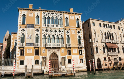 VENICE, ITALY - FEBRAURY 14, 2020: buildings on Grand Canal.