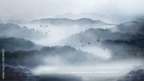 雲, 海, 風景, 湖, 水, 落ち着いた, 旅行, 山, 空, 自然, 川 © jianjun